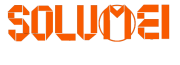 letra SOLUMEI laranja